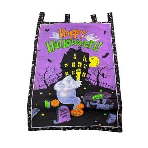 Vintage Halloween Handmade‎ Panel Hanging Flag Decoration Haunted House Ghosts